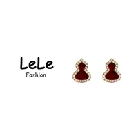 LELE FASHION 【惊喜盒子】耳钉 mini精致红葫芦2158