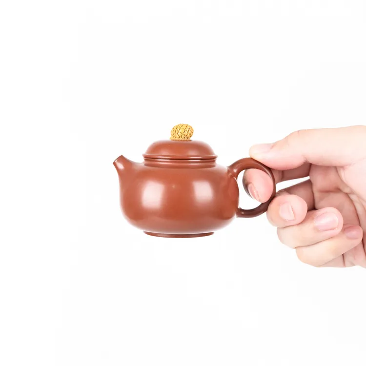 松果容天壶松果壶陶茶壶陶瓷约110ml广西坭兴陶全手工茶具