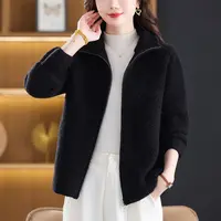 羊羔毛外套女2025新款高级感大码女装时尚洋气妈妈纯羊毛开衫宽松