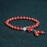 含辰砂工艺品朱砂手串6mm左右 ZS214