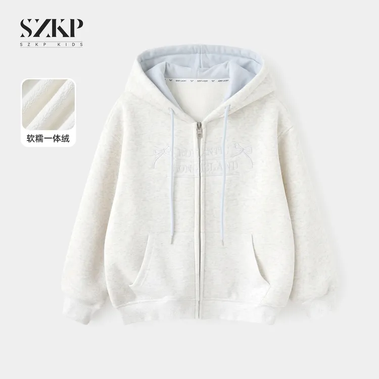 SZKP冬季新款女童保暖上衣中大童休闲时尚儿童加绒外套YNYD556990