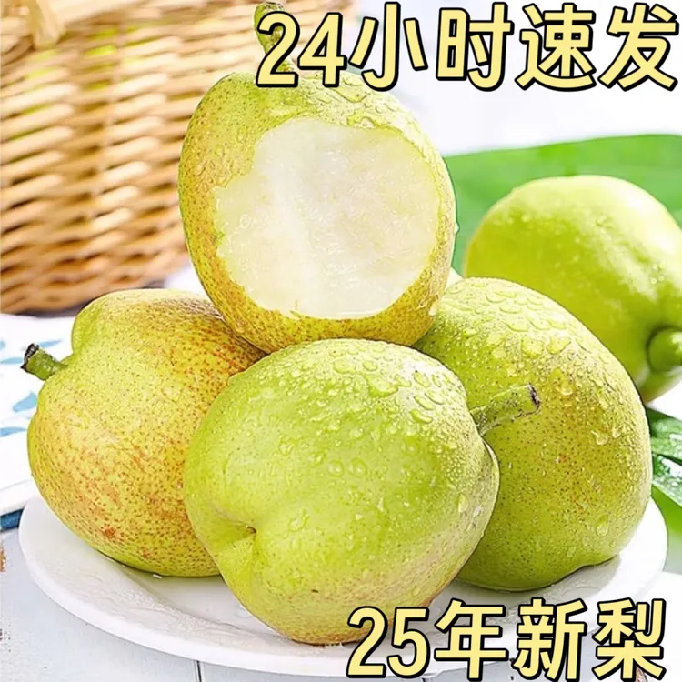 新梨7号香梨应季水果新梨薄皮爆甜香梨品种汁甜香梨4.8-5斤装