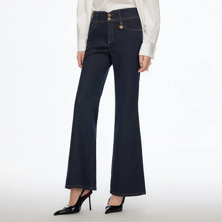 Vero Moda【怦然心动】2025秋冬新款爱心挂坠高腰牛仔裤325432008