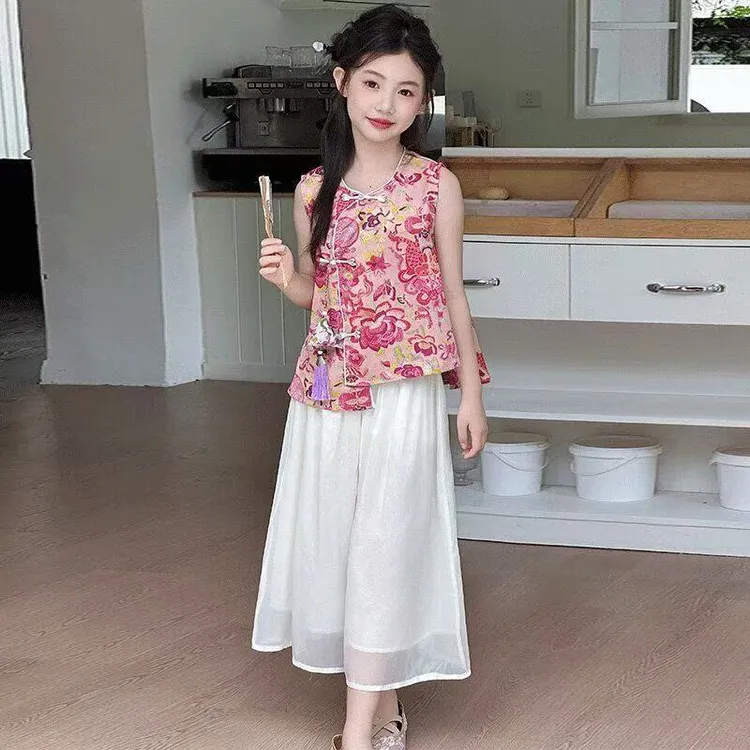 女童夏套装2025新女宝宝款新中式国风两件套夏季古风穿搭夏季潮