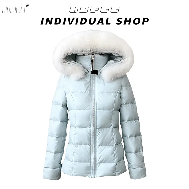 高级感气质修身收腰毛领棉服外套女冬季新款时尚百搭保暖连帽棉袄