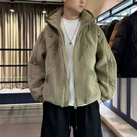 KP-X黑标奥粒绒夹棉加绒加厚夹克冬季保暖连帽工装拼接时尚男外套