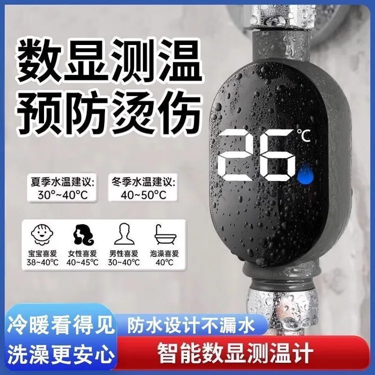 九牧王花洒LED温度计淋浴温度显示器家用防烫花洒水温器4分智能测
