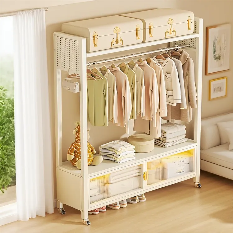 挂衣架落地卧室可移动家用房间晾衣架衣服置物架子室内简易衣帽架