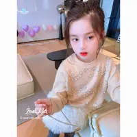 Lenakids【洋气重工风手工带钻珍珠亲子毛衣】时髦高品质25091403