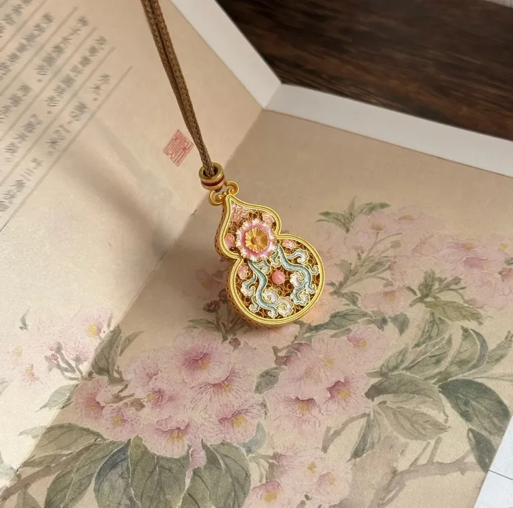 铜合金项链 中国风高档葫芦时尚古法女精致轻奢小众金色气质国潮