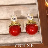 铜合金合成锆石耳饰 美可儿   F566     金色（15mm）时尚气质耳环