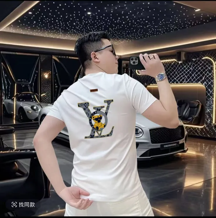2025夏天男士短袖T恤高端潮牌印花百搭上衣服时尚休闲半袖