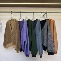 【Leo形象美学】UA时尚宽松针织V领毛针织衫18372