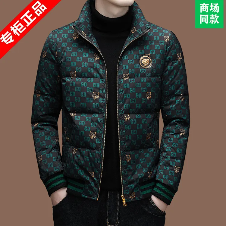 意大利大牌羽绒服男款立领休闲印花男装冬季款爆款2025新款外套潮