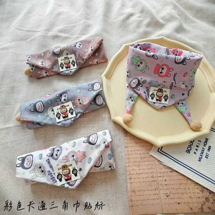 宝宝围巾秋冬季韩版婴儿小兔子三角巾春秋天男童女孩保暖防风围脖