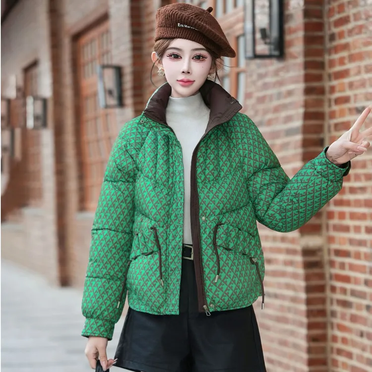 6608秋冬新款时尚轻薄女装韩版高级感保暖棉袄外套