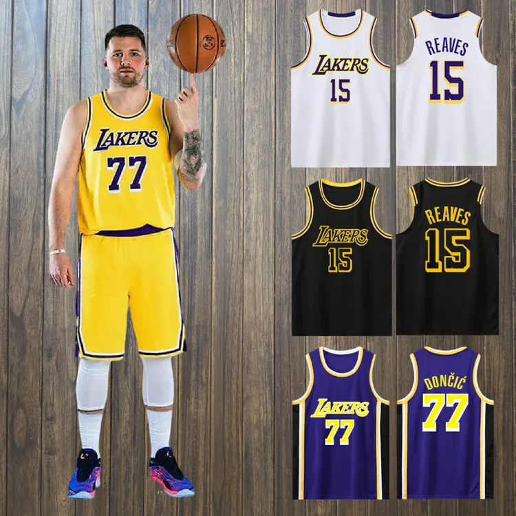 湖人77号东契奇科比詹姆斯篮球服里弗斯上衣比赛球衣男女定制印号
