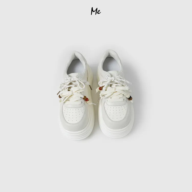 ME【真皮木珠双带厚底鞋】重磅小牛皮厚底增高百搭时尚鞋子MESA0933