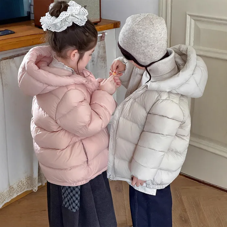 儿童亲子装羽绒服泡芙款男童女童中大童白鸭绒冬季加厚洋气外套