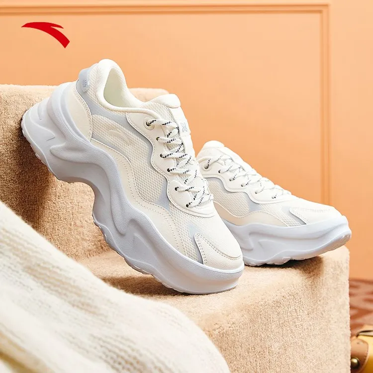 安踏官方正品女款兔子鞋夏季新款休闲小白鞋透气厚底增高老爹鞋女