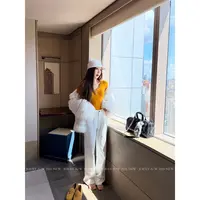  【CHASINGLIGHT】|冰川白牛|极简阔腿白牛 春秋显瘦K1712