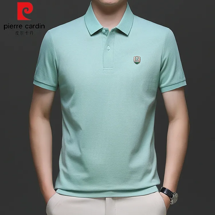 皮尔卡丹高档纯棉短袖t恤男士翻领夏季薄款时尚舒适半袖Polo衫男