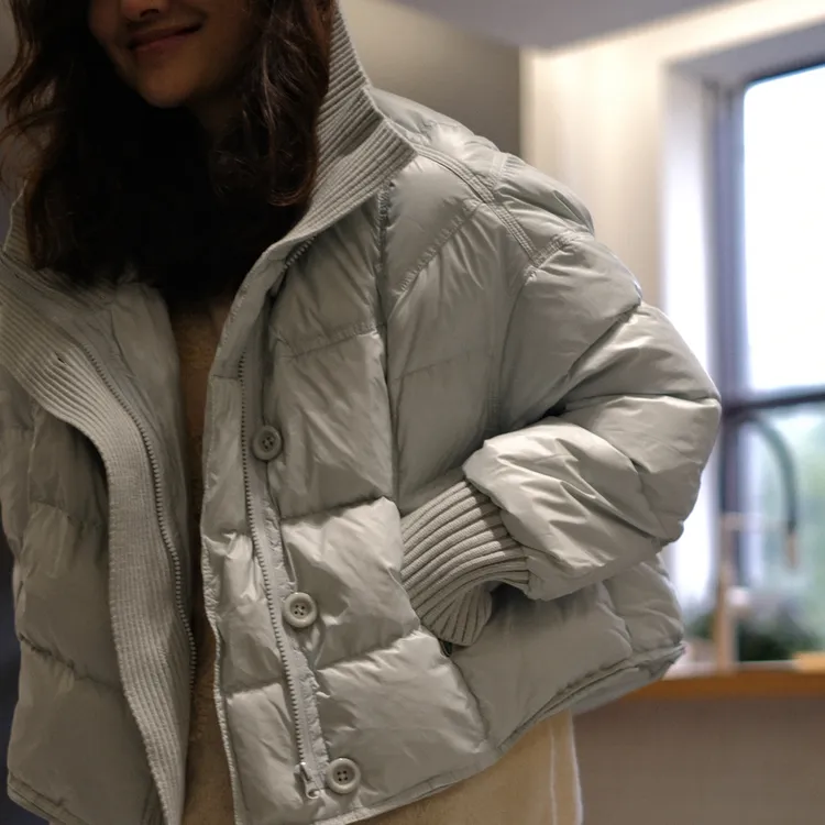 【夏洛克fashion】羽绒服工厂专供防寒防风针织立领羽绒服