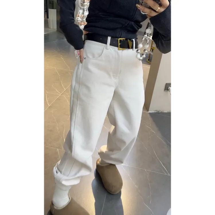 Aimeerosa/艾洛莎牛仔裤高腰显瘦九分裤春季小个子时尚百搭哈伦裤