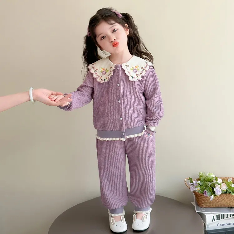 女童春秋款时尚休闲套装2025新款超好看衣服甜美女宝宝秋季两件套