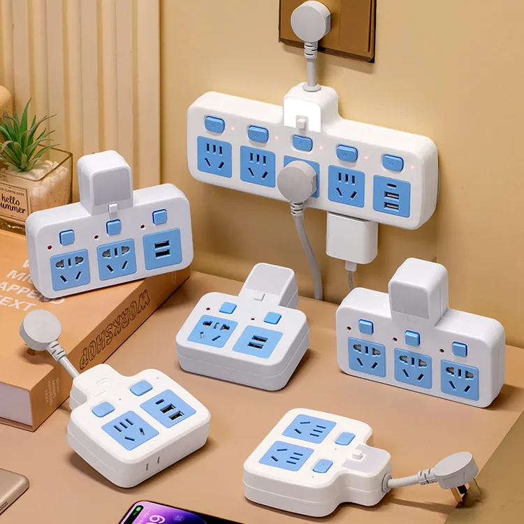 公正午正品纯铜插座带USB夜灯无线转换器一转多位插孔插板接线板