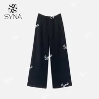 syna希娜 100棉简约随性松紧腰阔腿裤