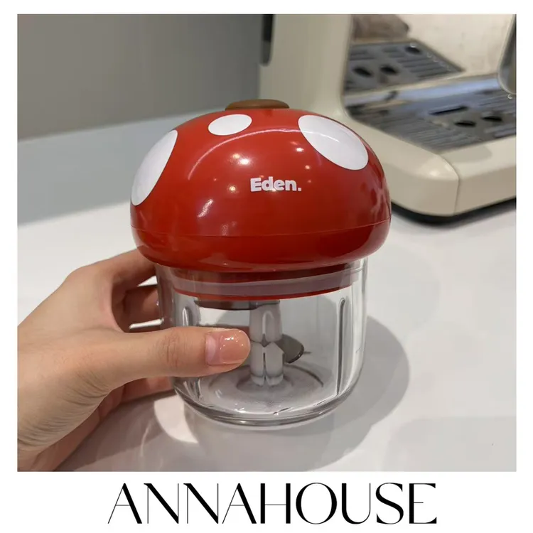 ANNAHOUSE蘑菇捣蒜器电动家用小型迷你压蒜器轻音绞辣椒碎蒜机ZXX