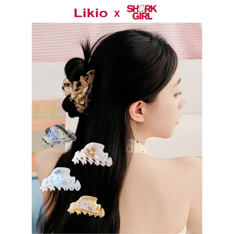 Likio x Sharkgirl 插花系列 风动花丛树影发抓 发夹子发卡鲨鱼夹