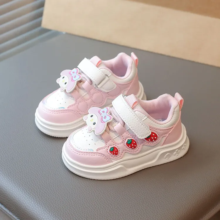 儿童卡通运动鞋春季新款1-6岁女童库洛米板鞋韩版时尚百搭小白鞋