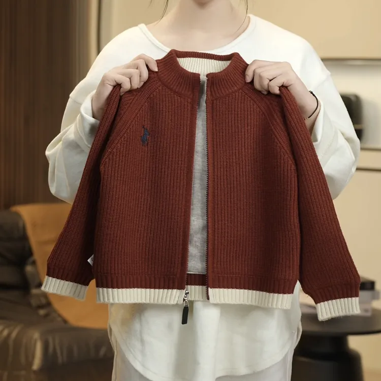 儿童毛衣2025秋冬新款加厚针织衫开衫外套加绒加厚百搭贴肤自发热
