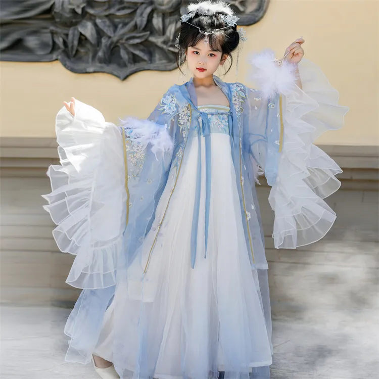 汉服女童秋季2025新款古风超仙气小女孩国风唐装儿童斗篷披风古装