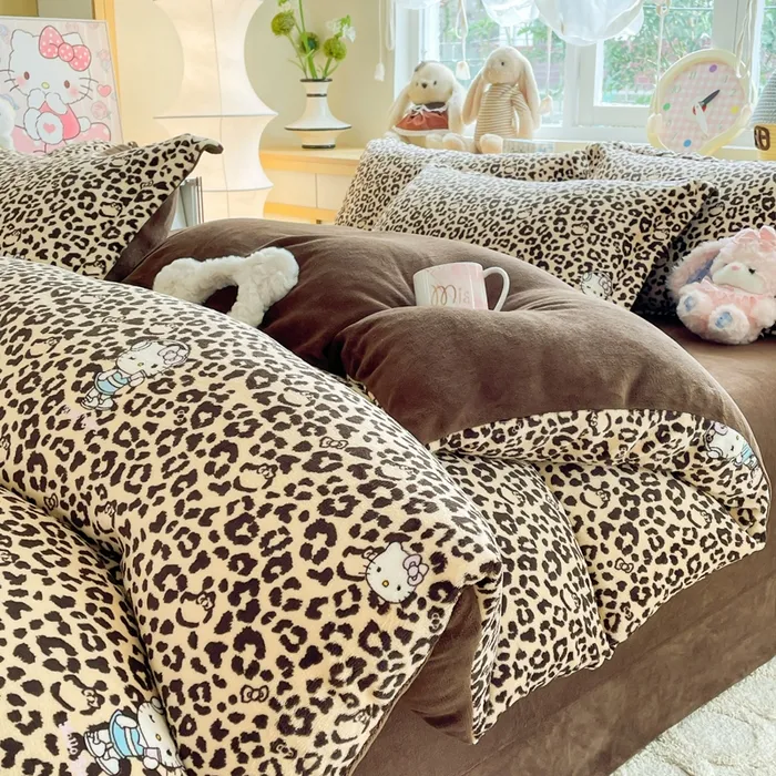 冬季加厚牛奶绒四件套母婴级A类小清新双面绒学生套件