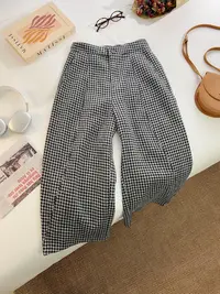 【女王洛克】韩版洋气减龄加绒格子休闲裤冬款舒适百搭裤子LK82847