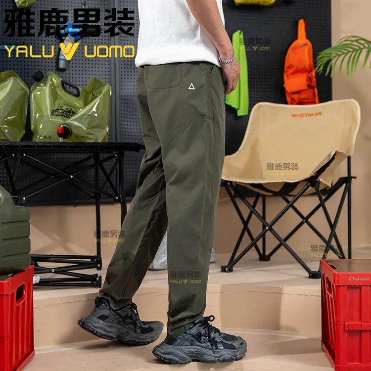 雅鹿男装2025夏季新款工装裤简约百搭潮流休闲裤男长裤户外休闲裤