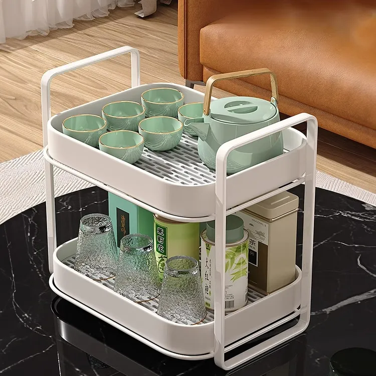 优勤杯架杯子收纳置物架桌面水杯餐桌托盘家用茶具茶杯架双层沥水