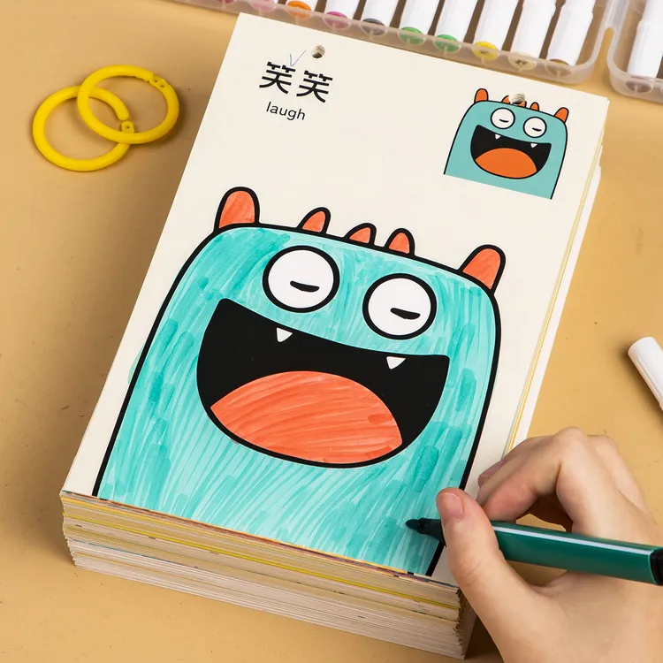 怪兽同学奇异萌宠儿童涂色书画画本幼儿园马克笔涂鸦绘本绘画套装