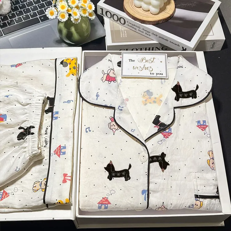 【棉纱】爆款睡衣短袖女夏季薄款短袖短裤女大睡衣卡通家居服