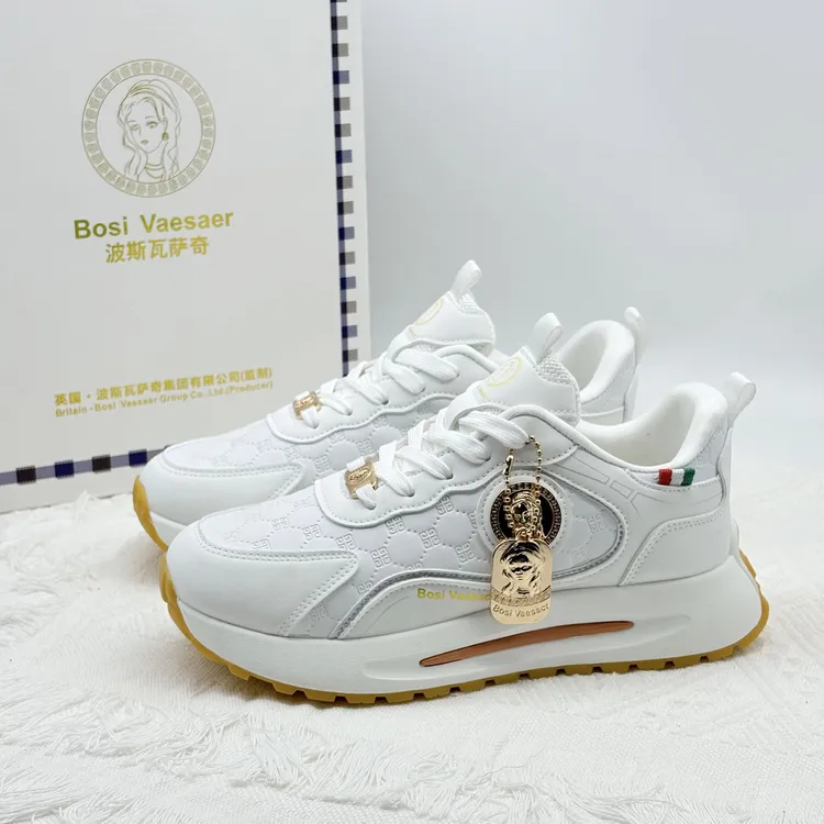 【专柜正品】门店款Bosi Vaesacr波斯瓦萨奇白皮厚底百搭轻奢时尚鞋