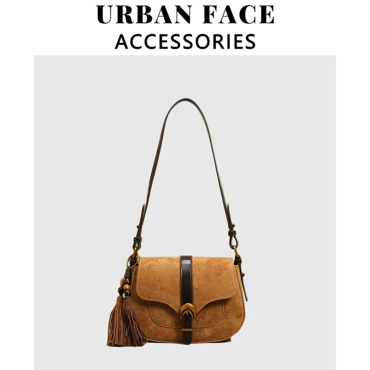 【赵露思同款】URBAN FACE秋冬新款高级感复古马鞍包单肩包斜挎包潮