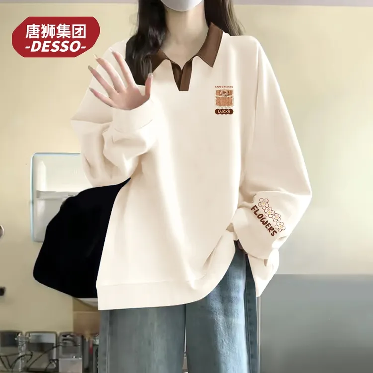 唐狮集团desso卫衣外套女2025新款初秋显瘦上衣学生学院风polo衫