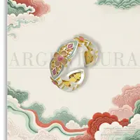 足银珐琅戒指 玉总Lesley | 银卷风Argentaura | 花满筑对口戒指