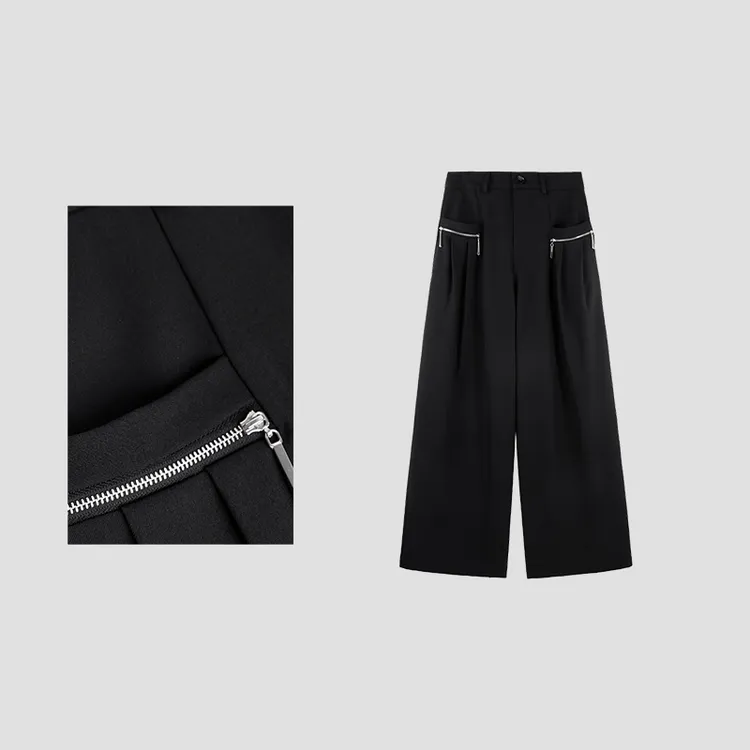 【释然】2025春季新款高腰设计感阔腿休闲裤长款HBZC622183 nnassa