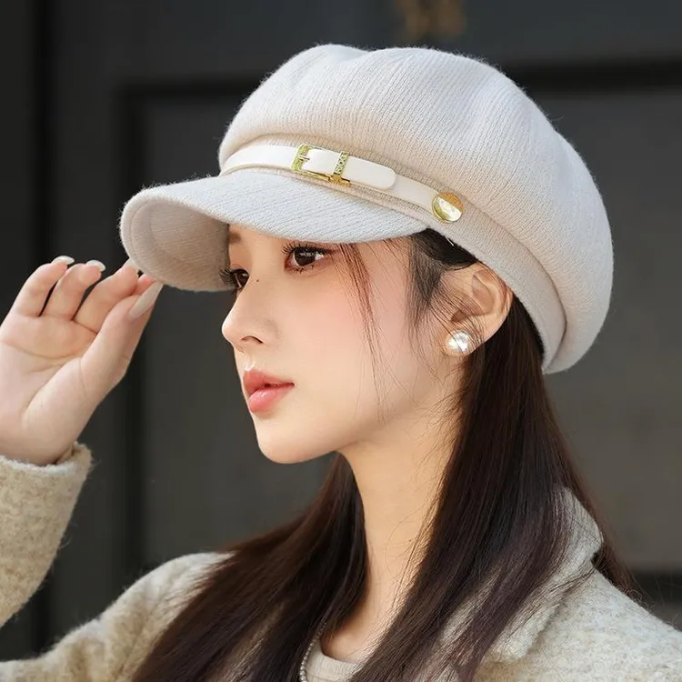 网红2025新款八角帽女春秋日系复古鸭舌帽贝雷帽英伦帽子显脸小