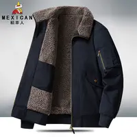 稻草人秋冬季夹克潮流户外加绒加厚款保暖羊羔绒棉衣男士休闲棉服