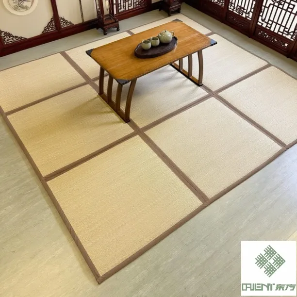 中式可折叠凉席地毯夏季客厅卧室榻榻米茶室客厅阳台通用草编垫子